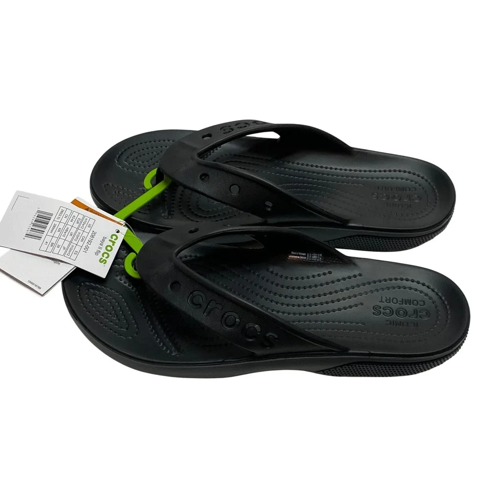 Crocs‎ Baya II Flip Black Mens 10 Womens 12 Sandals NWT